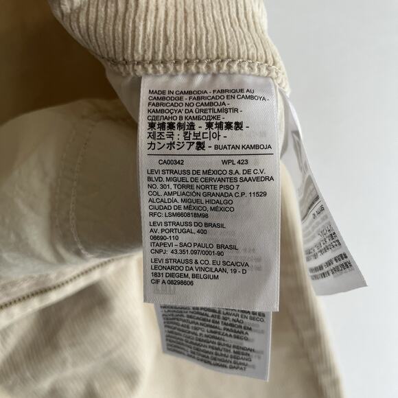 Levi’s 70’s High Rise Flare Corduroy Womens Jeans Pants Cream 32 Boho Hippie Y2K - Picture 7 of 8